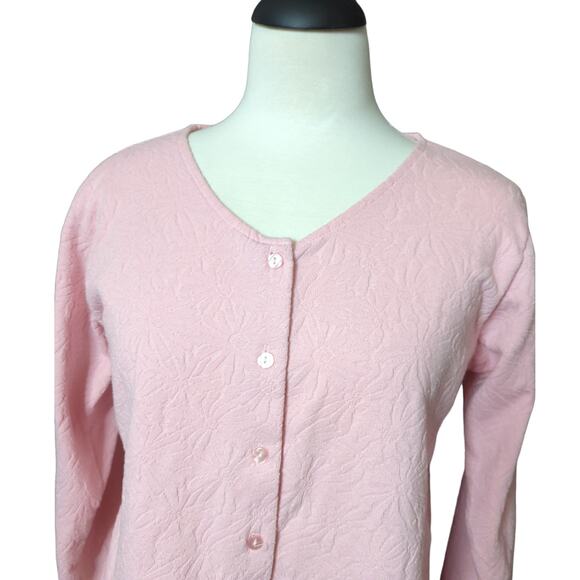 Vintage Pink Floral Design Cardigan Size L - Picture 2 of 5